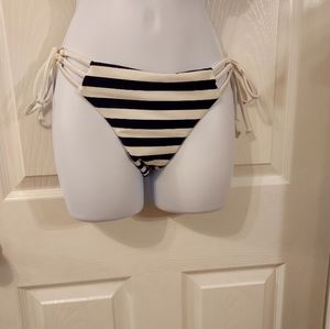 RELLICIGA Cheeky Swim Bottom Navy White Stripes Paris Large Preppy Nautical